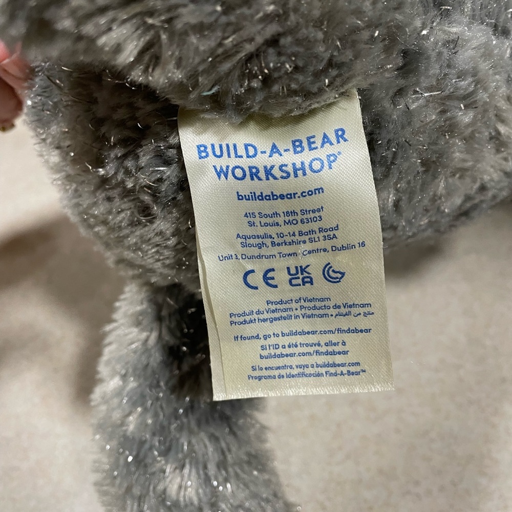 Build A Bear Great Wolf Lodge 16” Violet Wolf 25th Plush Silver Sparkles - Picture 4 of 5